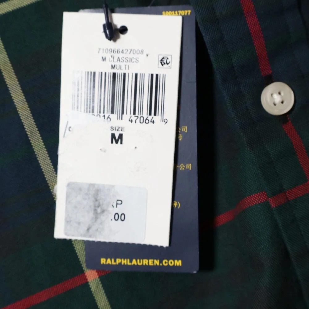 Polo Ralph Lauren Plaid Shirt Mens M Green Classic Fit Preppy Heritage $130 NWT